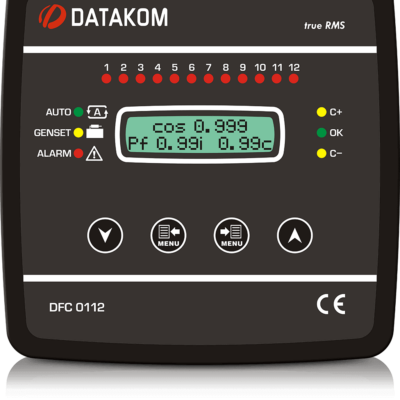 DFC-0112 Контроллер реактивной мощности (12 степеней, RS-485, SVC, Модем) 144х144 мм