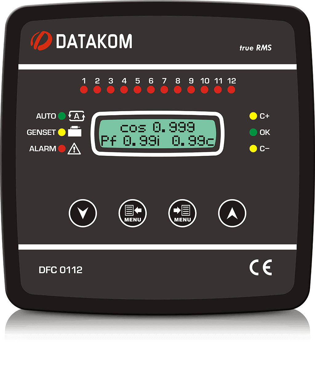 DFC-0112 Контроллер реактивной мощности (12 степеней, RS-485, SVC, Модем) 144х144 мм